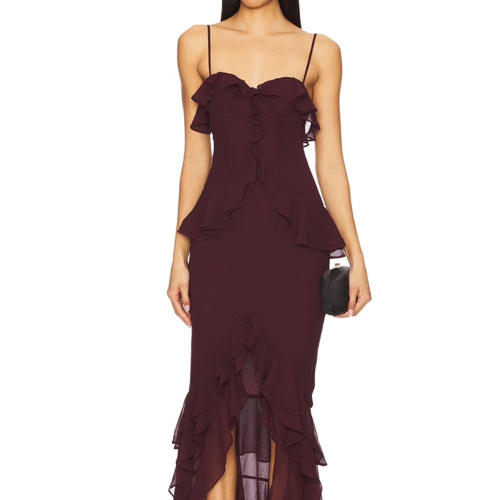 Lovers + Friends Deep Burgundy High Low Dress